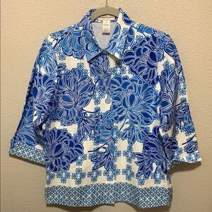 Blue Floral Button Down Shirt